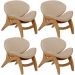 Kit 4 Poltronas Decorativa Orgânica Sala Living Kadosh L02 Linho Bege Escuro - Lyam Decor