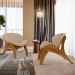 Kit 4 Poltronas Decorativa Orgânica Sala Living Kadosh L02 Linho Bege Escuro - Lyam Decor