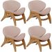Kit 4 Poltronas Decorativa Orgânica Sala Living Kadosh L02 Linho Rosê - Lyam Decor