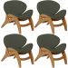 Kit 4 Poltronas Decorativa Orgânica Sala Living Kadosh L02 Linho Verde Musgo - Lyam Decor