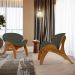 Kit 4 Poltronas Decorativa Orgânica Sala Living Kadosh L02 Linho Verde Musgo - Lyam Decor