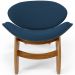 Kit 4 Poltronas Decorativa Orgânica Sala Living Kadosh L02 Suede Azul Marinho - Lyam Decor