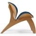Kit 4 Poltronas Decorativa Orgânica Sala Living Kadosh L02 Suede Azul Marinho - Lyam Decor