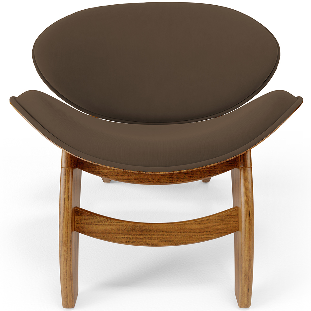 Kit 4 Poltronas Decorativa Orgânica Sala Living Kadosh L02 Suede Marrom - Lyam Decor