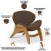 Kit 4 Poltronas Decorativa Orgânica Sala Living Kadosh L02 Suede Marrom - Lyam Decor