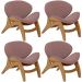 Kit 4 Poltronas Decorativa Orgânica Sala Living Kadosh L02 Suede Rosê - Lyam Decor