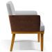 Kit 4 Poltronas Decorativa Para Sala De Estar Beatriz W01 Linho Cinza Couríssimo Marrom - Lyam Decor