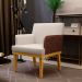 Kit 4 Poltronas Decorativas Para Sala De Estar Beatriz W01 Linho Cru Couríssimo Marrom - Lyam Decor