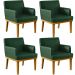 Kit 4 Poltronas Decorativas Para Sala De Estar E Recepção Beatriz W01 Facto Verde Musgo - Lyam Decor