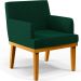 Kit 4 Poltronas Decorativas Sala De Estar E Recepção Base Mel Beatriz W01 Bouclê Verde - Lyam Decor