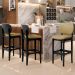 Kit 5 Banquetas Alta Bar Cozinha Sala Jantar Fixa Betta L02 Preto Couríssimo Casco Fendi - Lyam Decor