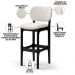 Kit 5 Banquetas Alta Bar Cozinha Sala Jantar Fixa Betta L02 Preto Linho Cru - Lyam Decor