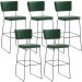 Kit 5 Banquetas Altas Cozinha Sala Jantar Base Em Aço Fixa Allana L02 Facto Verde Musgo - Lyam Decor