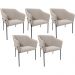 Kit 5 Cadeiras Para Sala de Jantar Estar Living Olívia L02 Bouclê Creme - Lyam Decor