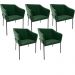 Kit 5 Cadeiras Para Sala de Jantar Estar Living Olívia L02 Couríssimo Verde - Lyam Decor