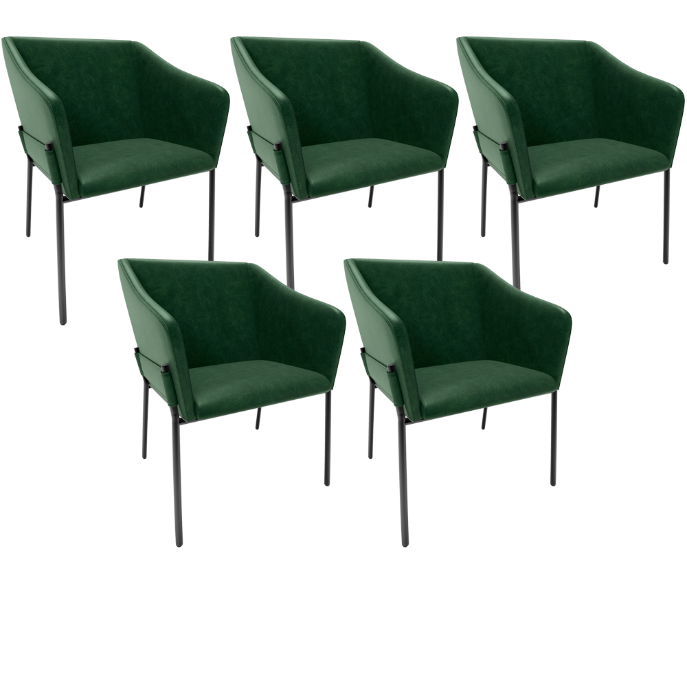 Kit 5 Cadeiras Para Sala de Jantar Estar Living Olívia L02 Couríssimo Verde - Lyam Decor