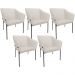 Kit 5 Cadeiras Para Sala de Jantar Estar Living Olívia L02 Linho Cru - Lyam Decor