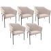 Kit 5 Cadeiras Para Sala de Jantar Estar Living Olívia L02 Suede Bege - Lyam Decor