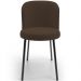 Kit 5 Cadeiras Sala de Jantar Estofada Gavi L02 Suede Marrom - Lyam Decor