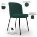 Kit 5 Cadeiras Sala de Jantar Estofada Gavi L02 Suede Verde Musgo - Lyam Decor