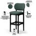Kit 6 Banquetas Alta Bar Cozinha Sala Jantar Fixa Betta L02 Preto Linho Verde Musgo - Lyam Decor