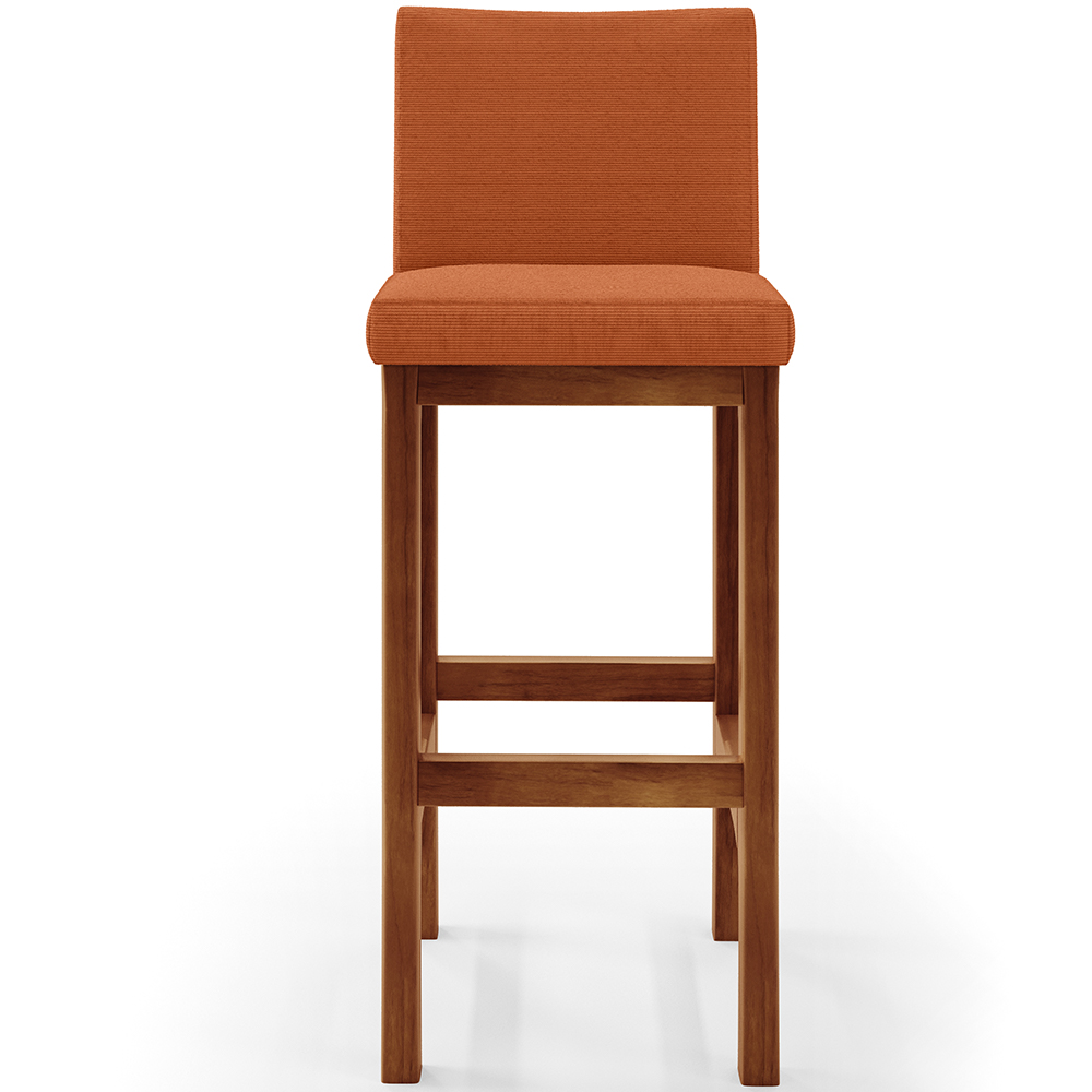 Kit 6 Banquetas Altas Para Cozinha Sala De Jantar Fixa Alya L02 Tecido Terracota - Lyam Decor