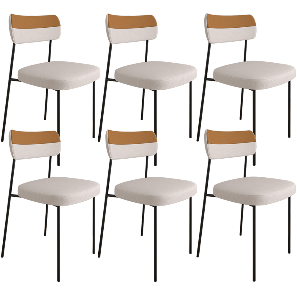 Kit 6 Cadeira Decorativa Estofada Sala Jantar Melina L02 Linho Cru Couríssimo Caramelo - Lyam Decor