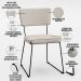 Kit 6 Cadeiras Decorativa Estofada Para Sala De Jantar Base Em Aço Allana L02 Linho Cru - Lyam Decor