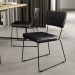 Kit 6 Cadeiras Decorativas Estofada Sala De Jantar Base Aço Allana L02 Couríssimo Preto - Lyam Decor