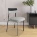 Kit 6 Cadeiras Decorativas Estofada Sala Jantar Melina L02 Linho Cinza Couríssimo Preto - Lyam Decor