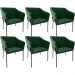 Kit 6 Cadeiras Para Sala de Jantar Estar Living Olívia L02 Couríssimo Verde - Lyam Decor