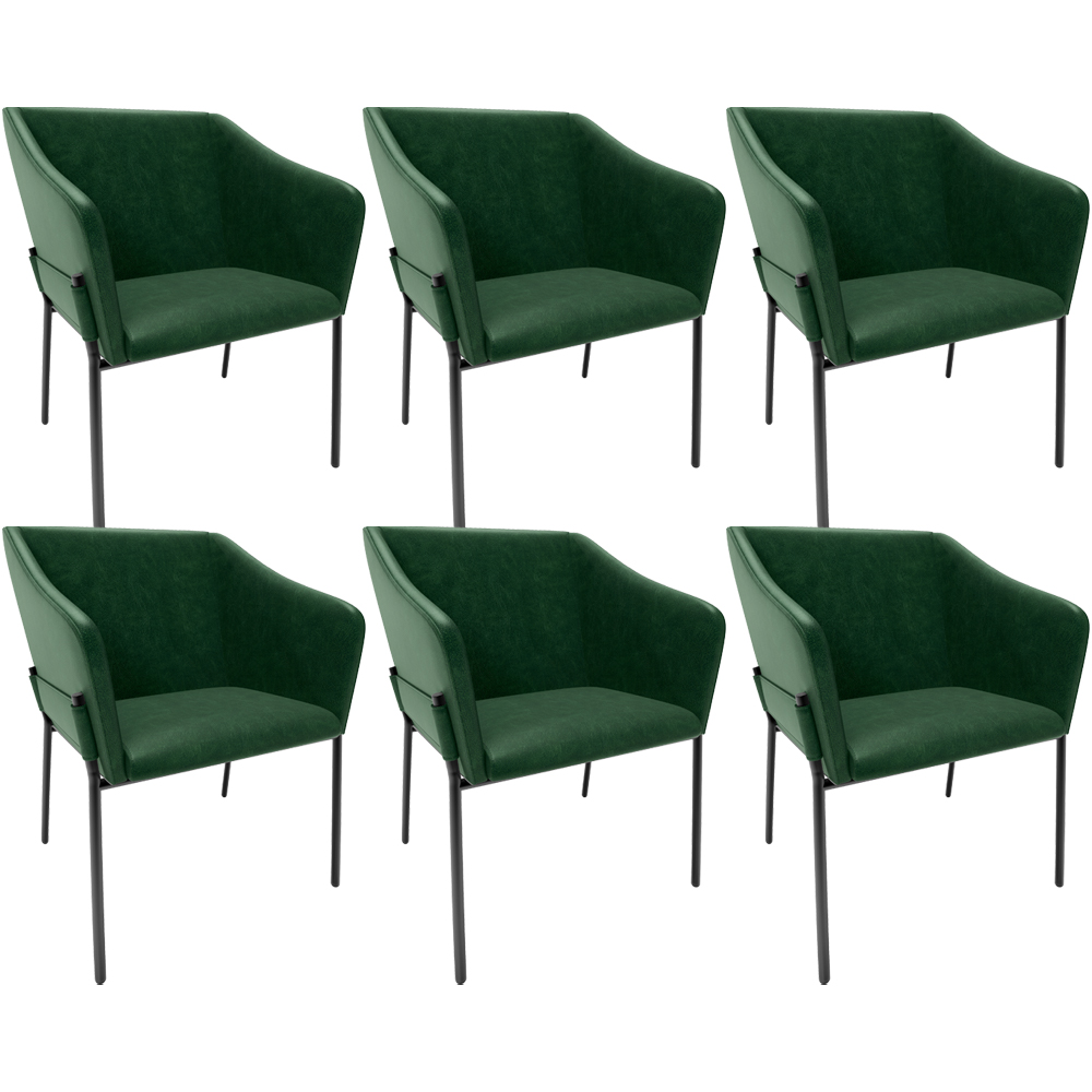 Kit 6 Cadeiras Para Sala de Jantar Estar Living Olívia L02 Couríssimo Verde - Lyam Decor