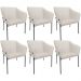 Kit 6 Cadeiras Para Sala de Jantar Estar Living Olívia L02 Linho Cru - Lyam Decor