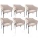 Kit 6 Cadeiras Para Sala de Jantar Estar Living Olívia L02 Suede Bege - Lyam Decor
