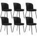 Kit 6 Cadeiras Sala de Jantar Estofada Gavi L02 Couríssimo Preto - Lyam Decor
