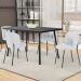 Kit 6 Cadeiras Sala de Jantar Estofada Gavi L02 Linho Cinza - Lyam Decor