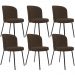 Kit 6 Cadeiras Sala de Jantar Estofada Gavi L02 Suede Marrom - Lyam Decor