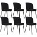 Kit 6 Cadeiras Sala de Jantar Estofada Gavi L02 Suede Preto - Lyam Decor
