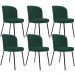 Kit 6 Cadeiras Sala de Jantar Estofada Gavi L02 Suede Verde Musgo - Lyam Decor