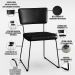 Kit 8 Cadeiras Decorativas Estofada Sala De Jantar Base Aço Allana L02 Couríssimo Preto - Lyam Decor