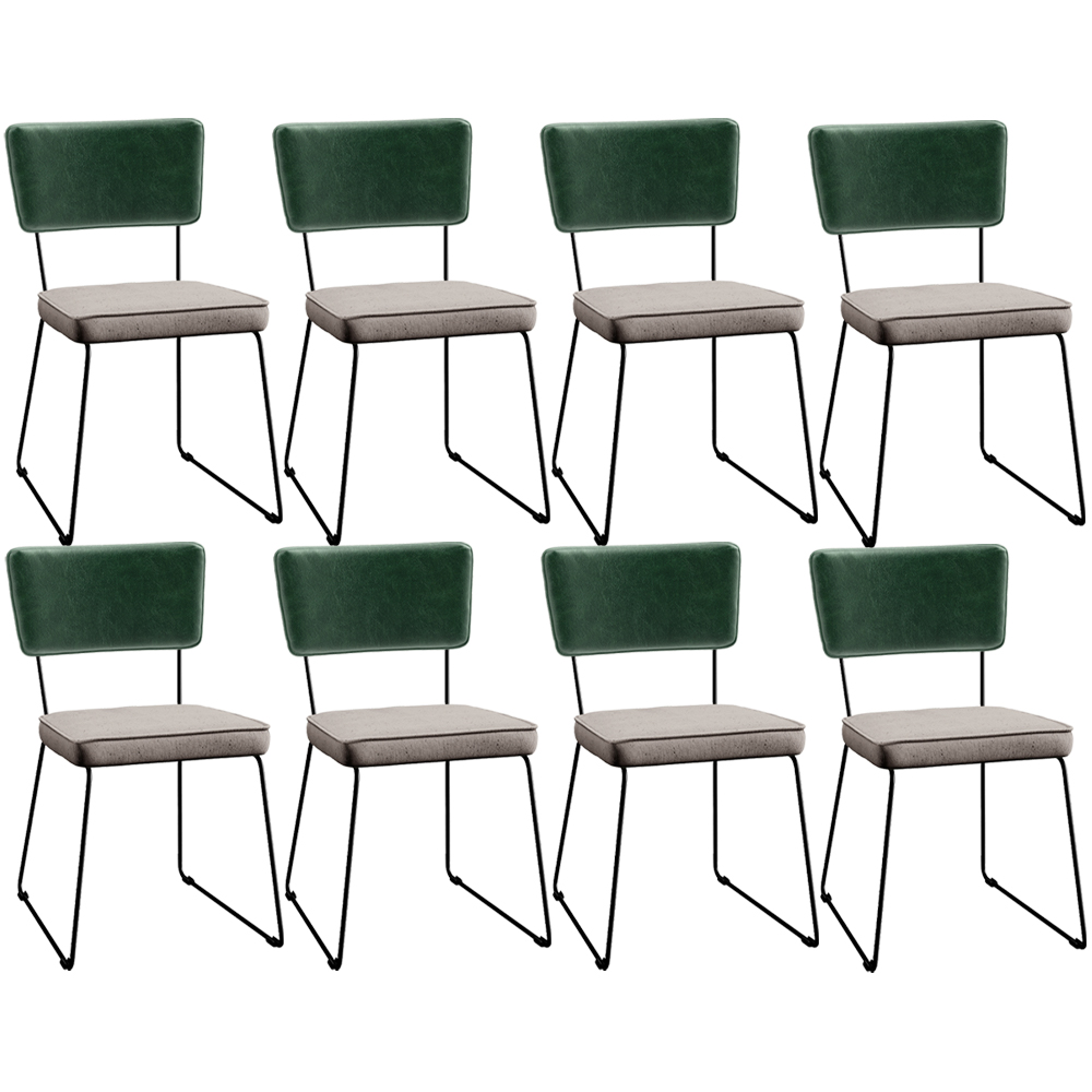 Kit 8 Cadeiras Decorativas Estofada Sala Jantar Allana L02 Facto Verde Musgo Linho Bege - Lyam Decor