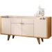Kit Aparador 04 Portas Havana Com Cristaleira Luma B01 Off White Cinamomo - Lyam Decor