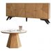 Kit Aparador Buffet 04 Portas Messina Com Mesa De Centro Ferrara D03 Freijó Off White - Lyam Decor