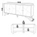 Kit Aparador Buffet 04 Portas Messina Com Mesa De Centro Ferrara D03 Freijó Off White - Lyam Decor