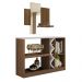 Kit Aparador Buffet Para Sala Com Espelho Decorativo 91cm Atlanta N01 Imbuia Off White - Lyam Decor