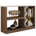 Kit Aparador Buffet Para Sala Com Espelho Decorativo 91cm Atlanta N01 Off White Imbuia - Lyam Decor
