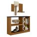 Kit Aparador Buffet Para Sala Estar Com Espelho Decorativo 91cm Atlanta N01 Ypê Preto - Lyam Decor