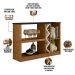Kit Aparador Buffet Para Sala Estar Com Espelho Decorativo 91cm Atlanta N01 Ypê Preto - Lyam Decor