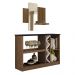 Kit Aparador Buffet Para Sala Estar e Espelho Decorativo 91cm Atlanta N01 Imbuia Preto - Lyam Decor