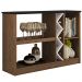 Kit Aparador Buffet Para Sala Estar e Espelho Decorativo 91cm Atlanta N01 Imbuia Preto - Lyam Decor